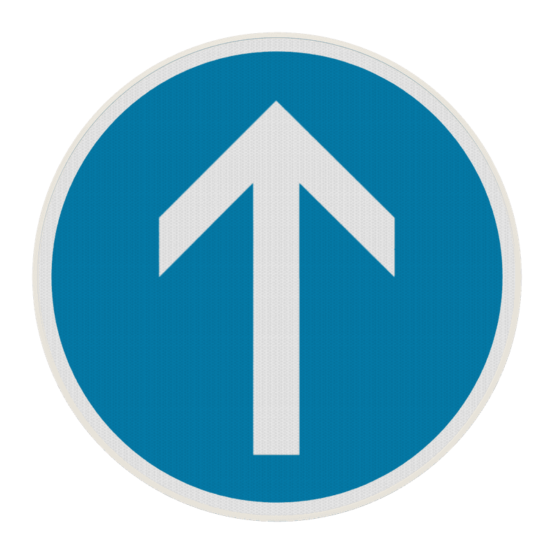 Panneau B21b – Direction obligatoire tout droit à la prochaine intersection