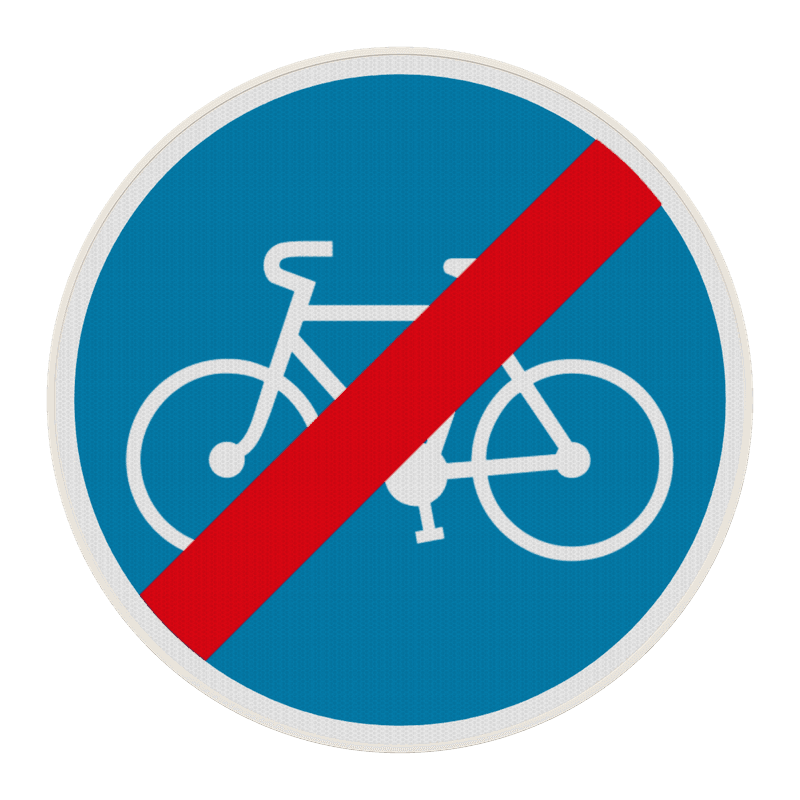 Panneau B40 – Fin de piste ou bande cyclable obligatoire