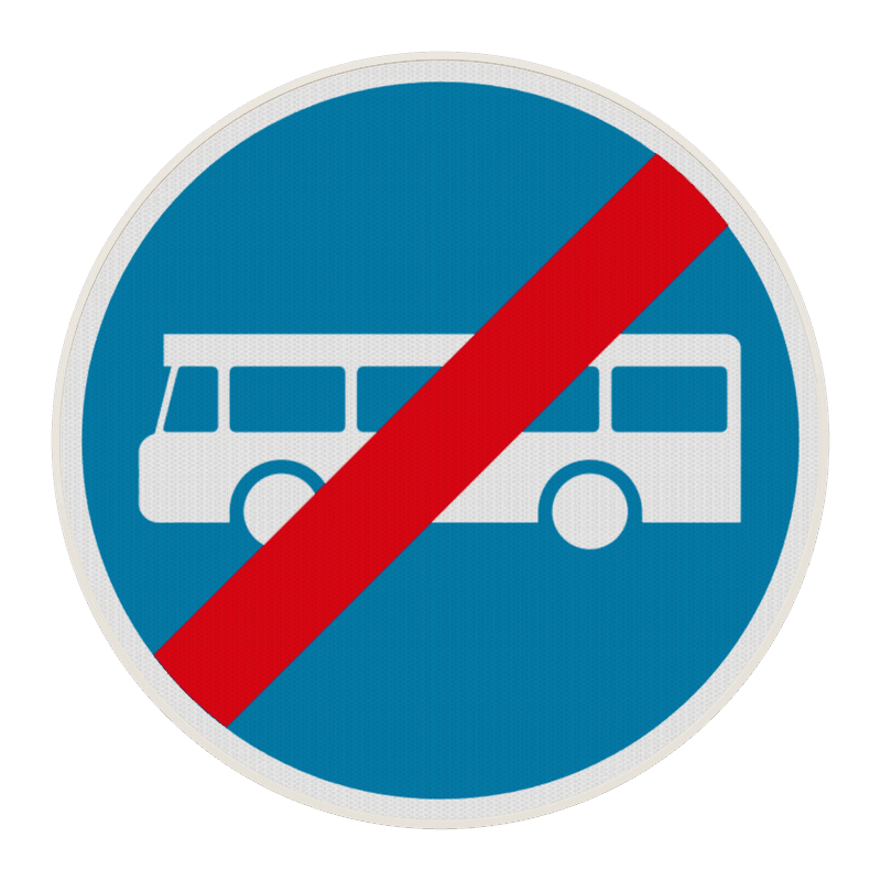 Panneau B45 – Fin de voie réservée aux véhicules des services réguliers de transport en commun