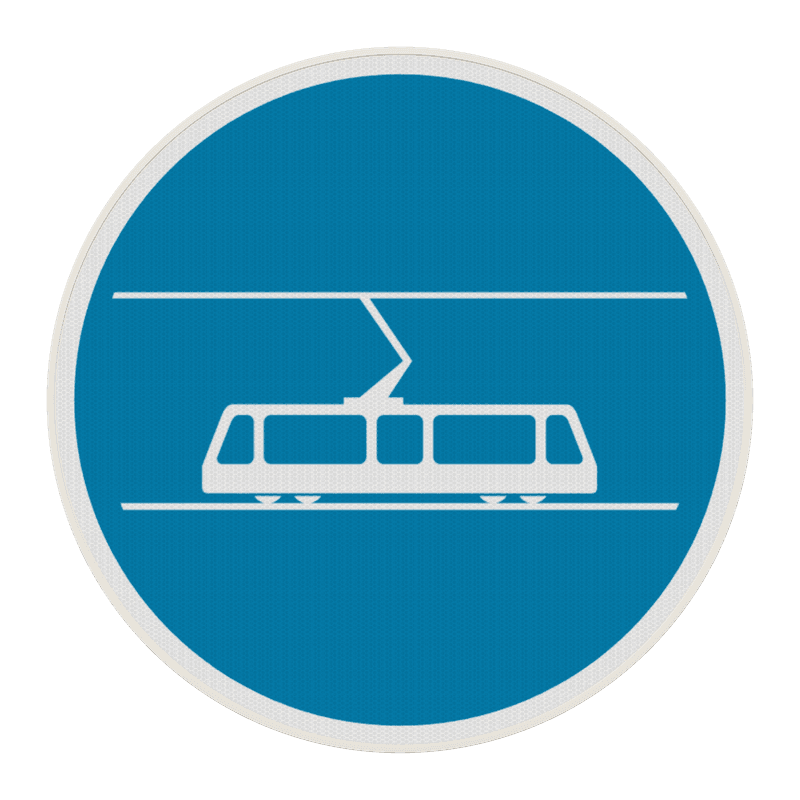 Panneau B27b – Voie réservée aux tramways