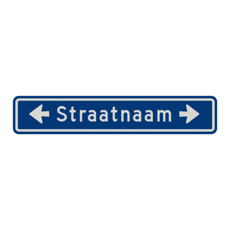 Straatnaambord 14 karakters 800x150 mm met pijl NEN 1772