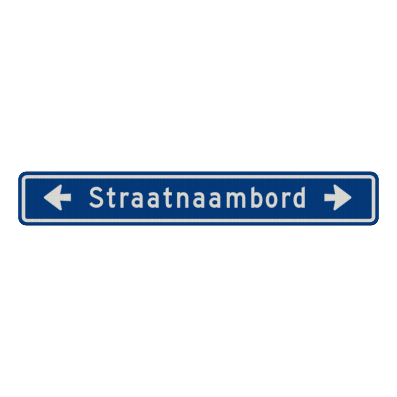 Straatnaambord 18 karakters 1000x150 mm met pijl NEN 1772