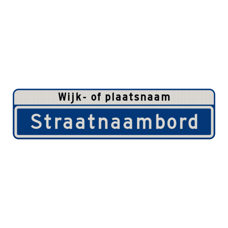 Straatnaambord 14 karakters 800x200 mm met wijk- of plaatsnaam NEN 1772