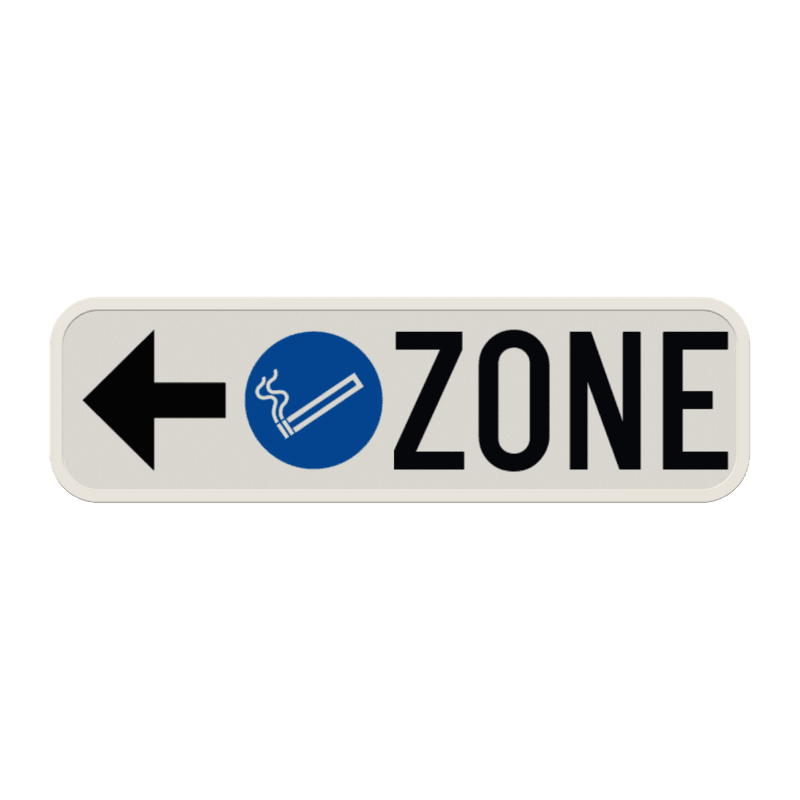 Panneau d'information - Flèche directionnelle - zone fumeur
