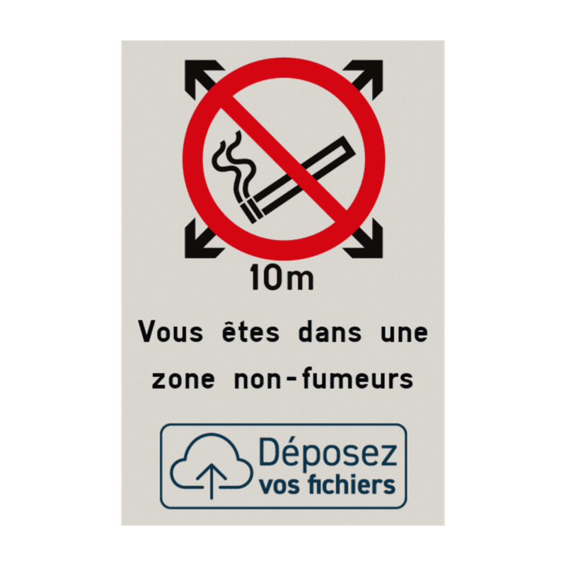 Interdiction de fumer - Texte personnalisé - Logo personnalisé