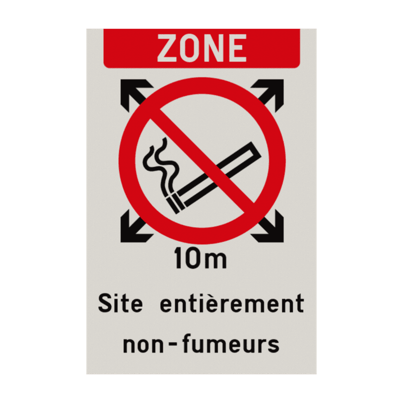Zone - Interdiction de fumer - Texte personnalisé