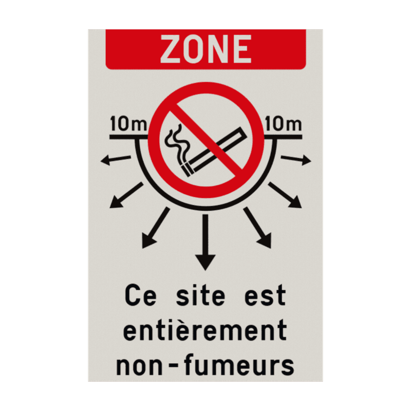 Zone - Interdiction de fumer - Texte personnalisé