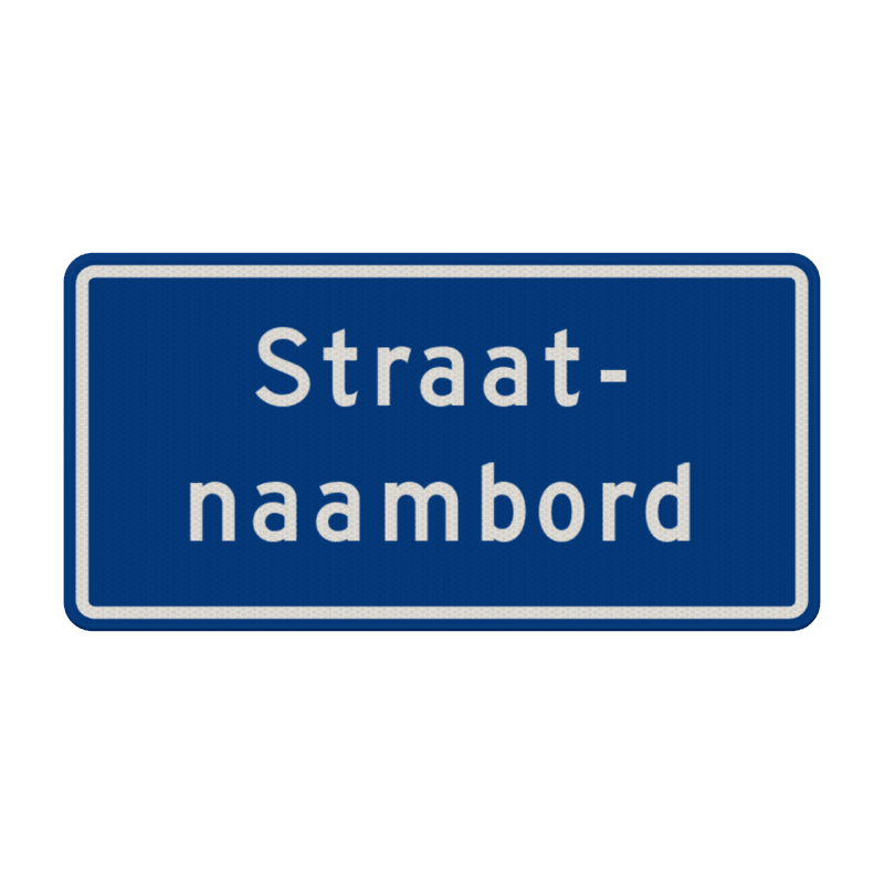 Straatnaambord 20 karakters 600x300 mm 2 regelig NEN 1772