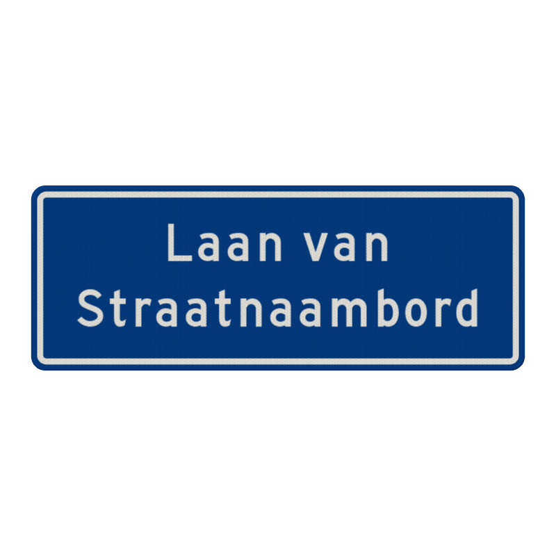 Straatnaambord 28 karakters 800x300 mm 2 regelig NEN 1772