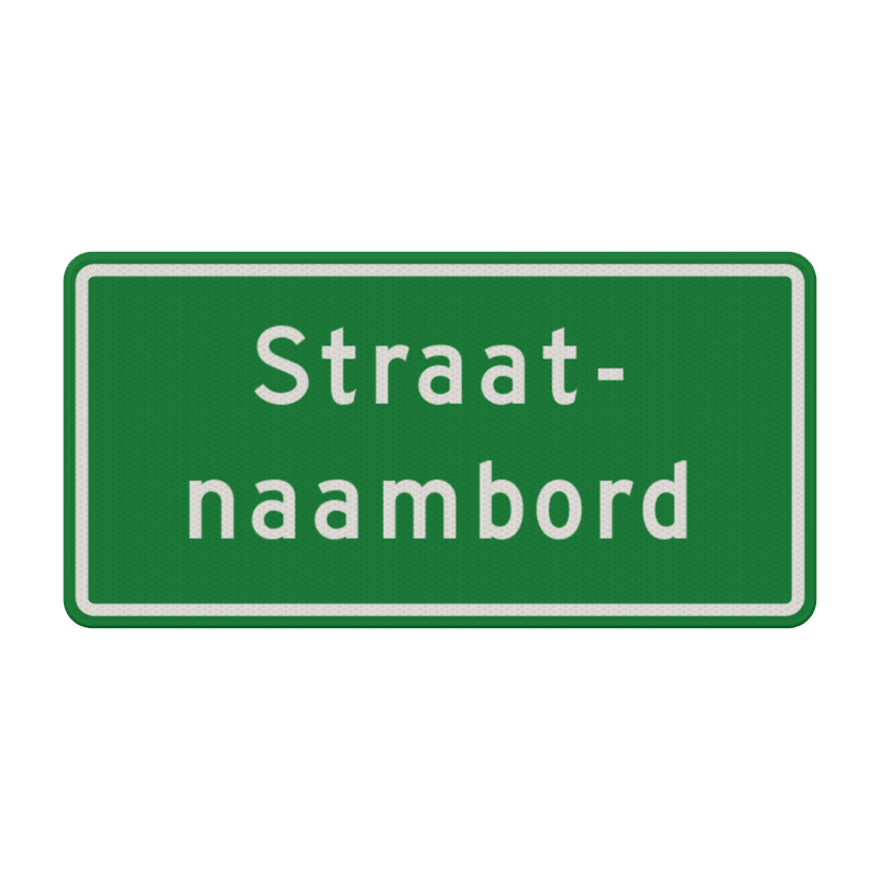 Straatnaambord groen 20 karakters 600x300 mm 2 regelig NEN 1772