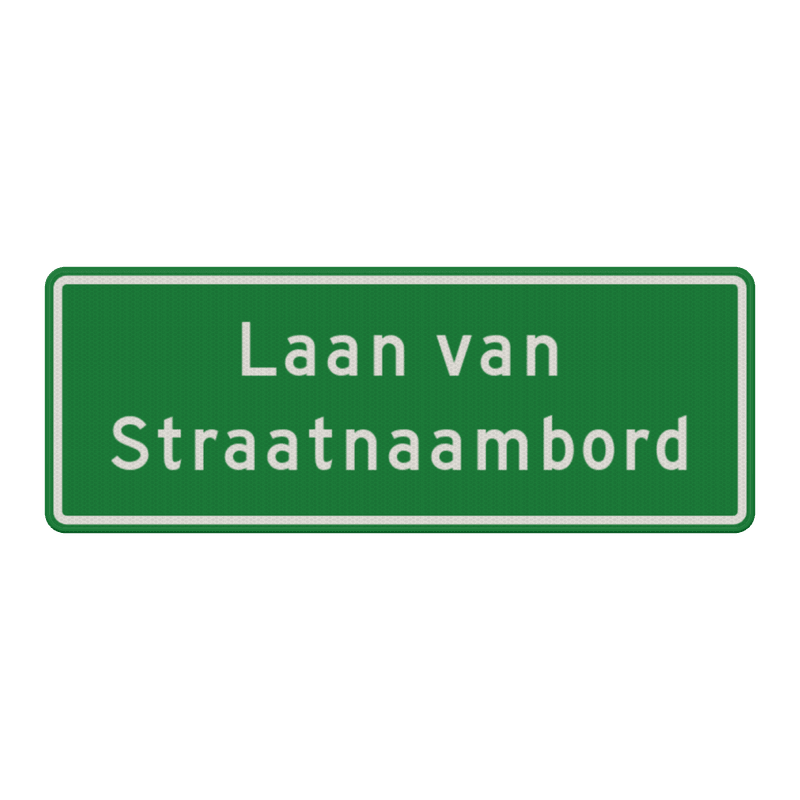 Straatnaambord groen 28 karakters 800x300 mm 2 regelig NEN 1772