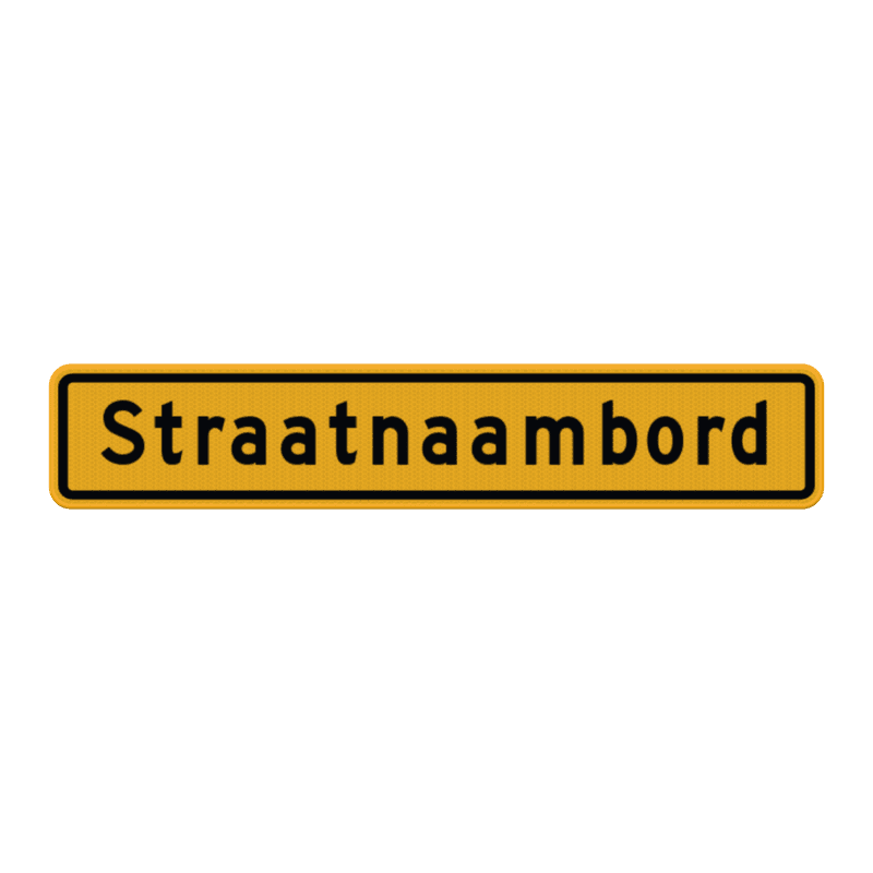 Straatnaambord geel 14 karakters 800x150mm