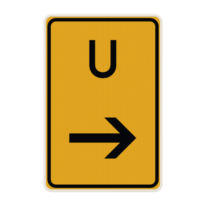 Verkehrsschilder 455.1-21 Umleitung mit Pfeil rechts - reflektierend