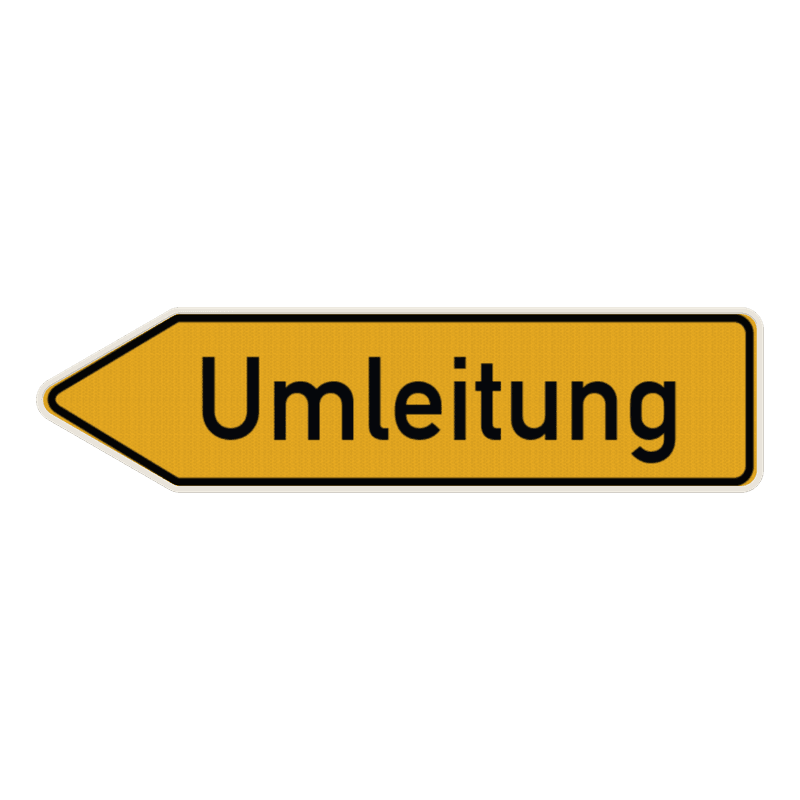 Umleitungsschilder 454-10 Umleitung linksweisend - reflektierend
