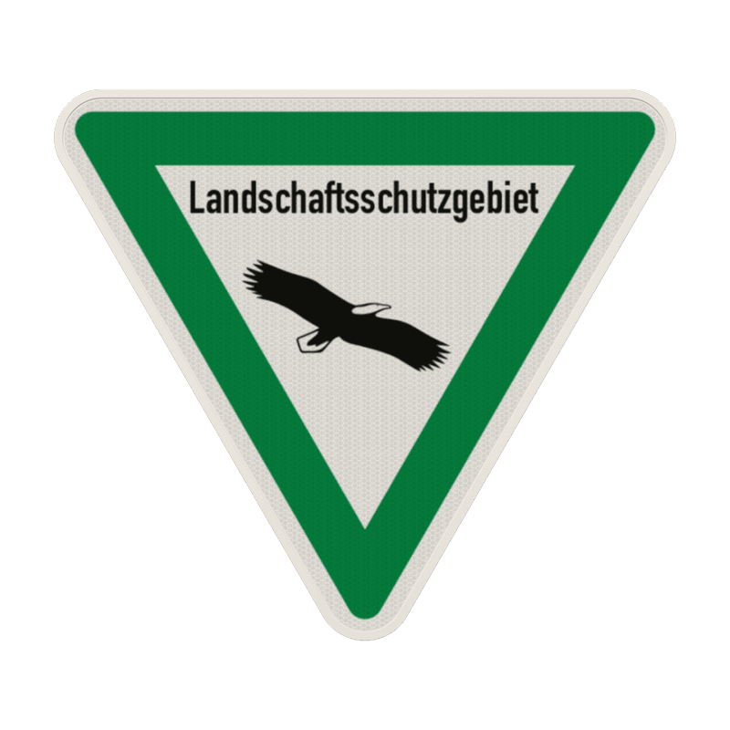 Verkehrsschild Landschaftsschutzgebiet, Piktogam Adler - reflektierend