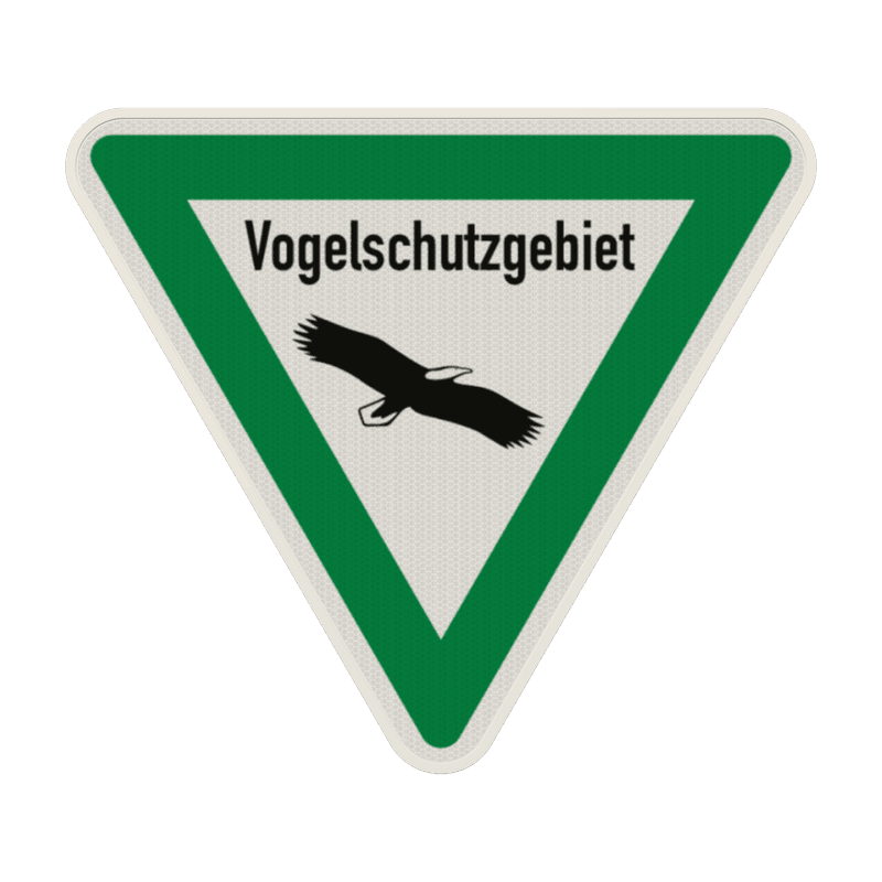Verkehrsschild Vogelschutzgebiet, Piktogam Adler - reflektierend