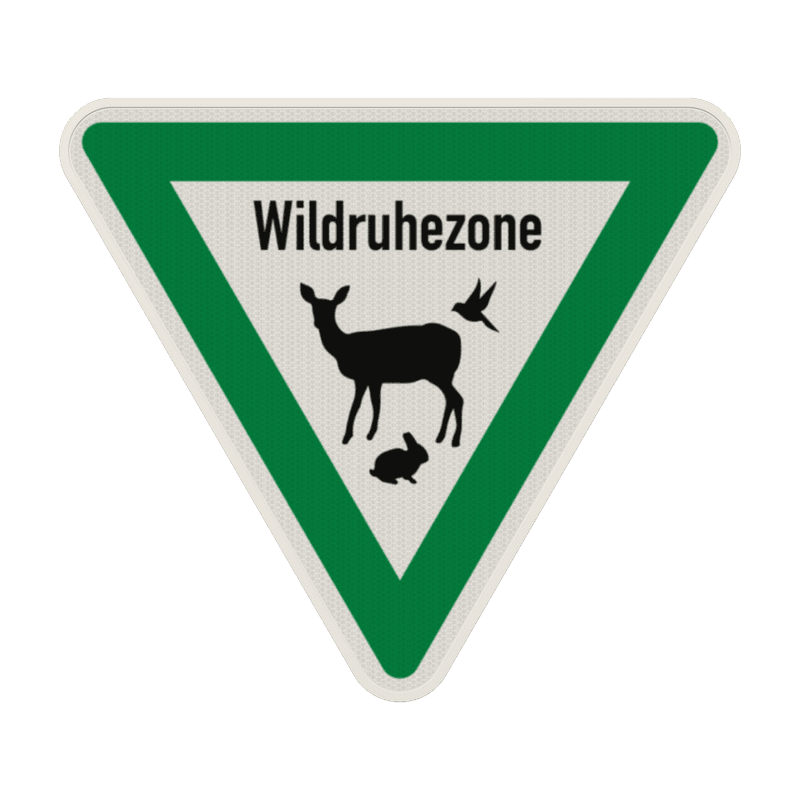 Verkehrsschild Wildruhezone - reflektierend