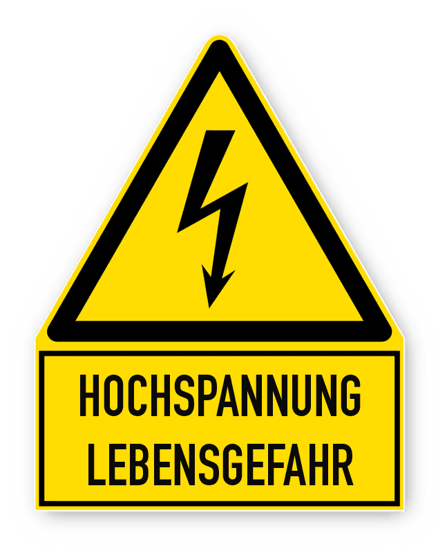 Schild Hochspannung Lebensgefahr - reflektierend