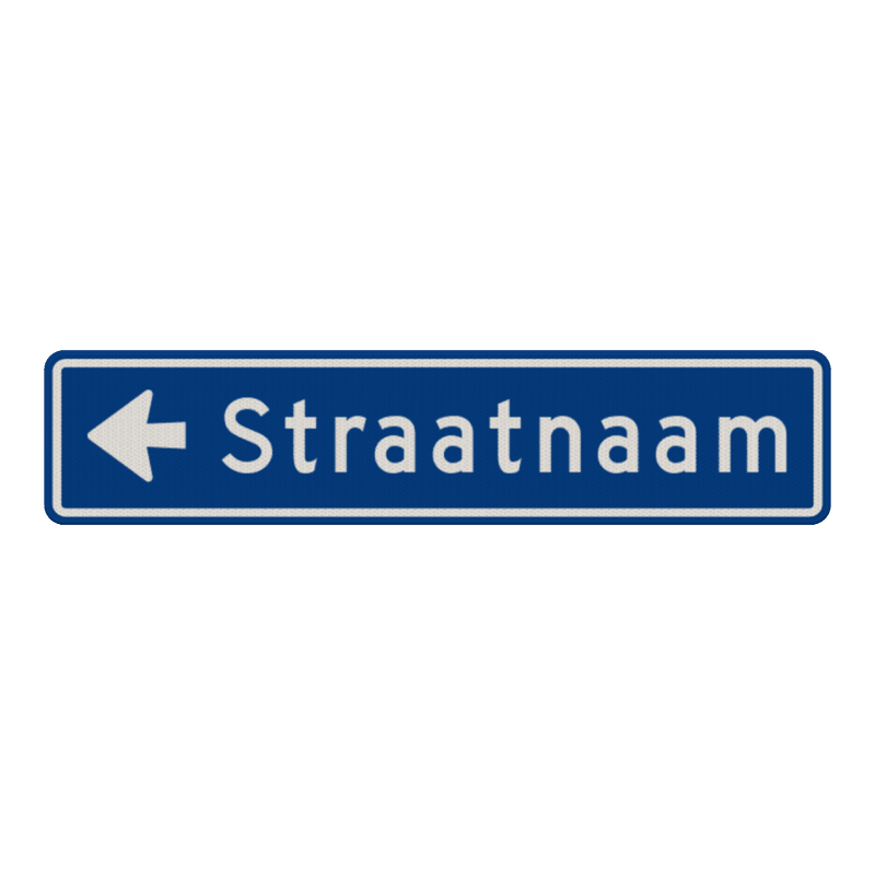 Straatnaambord 12 karakters 900x200 mm met pijl NEN 1772