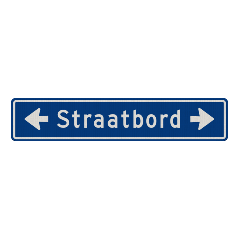 Straatnaambord 14 karakters 1000x200 mm met pijl NEN 1772