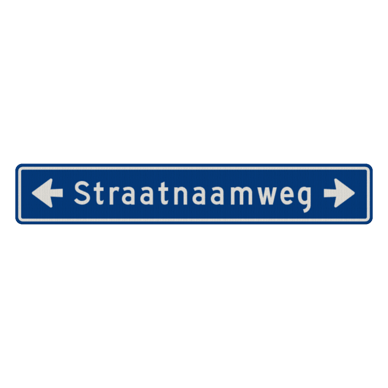 Straatnaambord 17 karakters 1180x200 mm met pijl NEN 1772