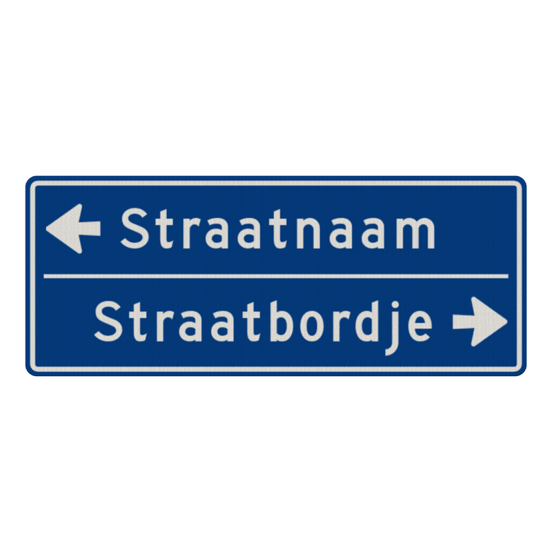 Straatnaambord 14 karakters 1000x400 mm 2 regelig met pijl NEN 1772