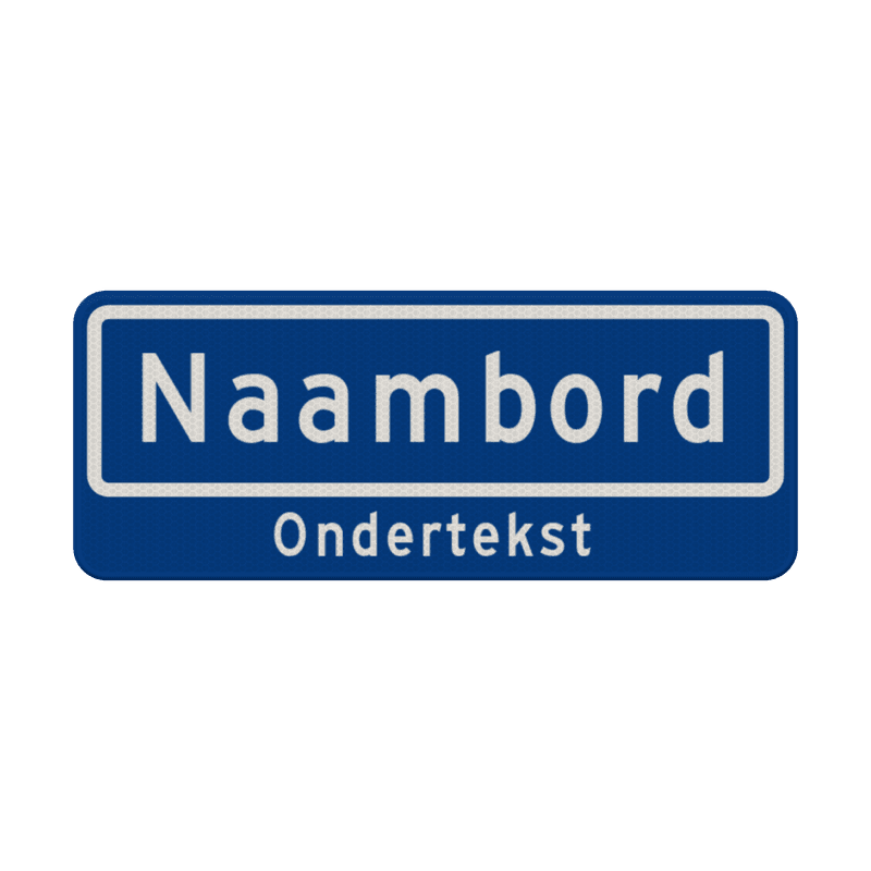 Straatnaambord 08 karakters 500x200 mm + ondertekst NEN 1772