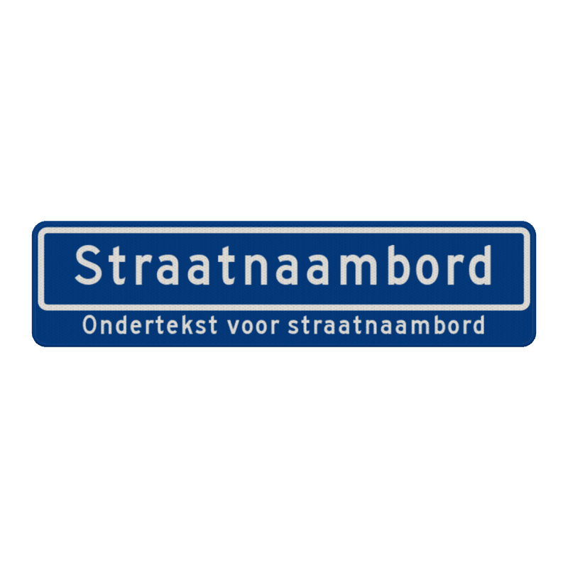 Straatnaambord 14 karakters 800x200 mm + ondertekst NEN 1772