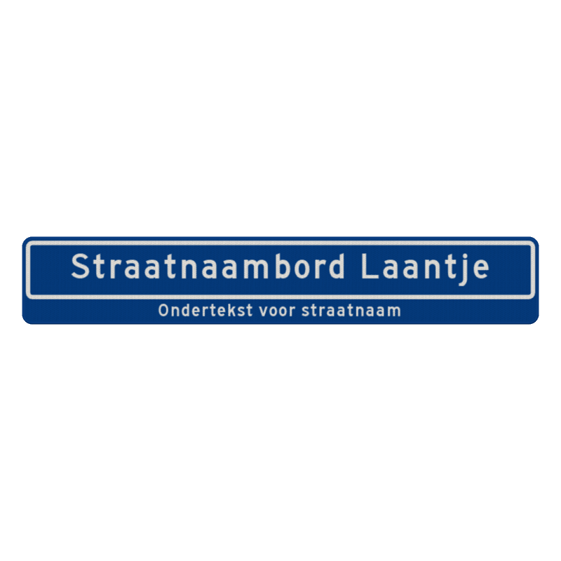 Straatnaambord 22 karakters 1180x200 mm + ondertekst NEN 1772