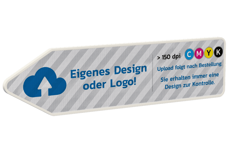 Pfeilwegweiser mit eigenem Design - reflektierend