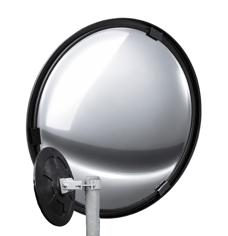 Veiligheidsspiegel rond kunststof met vaste beugel 48-90mm