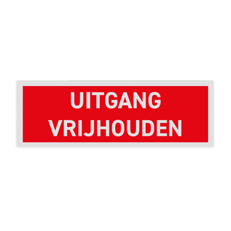 Bord of sticker uitgang vrijhouden (rood/wit) - reflecterend