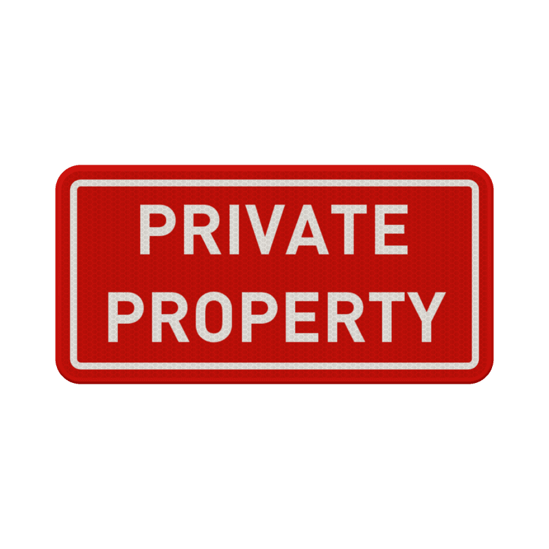 Verkeersbord private property rood/wit - reflecterend
