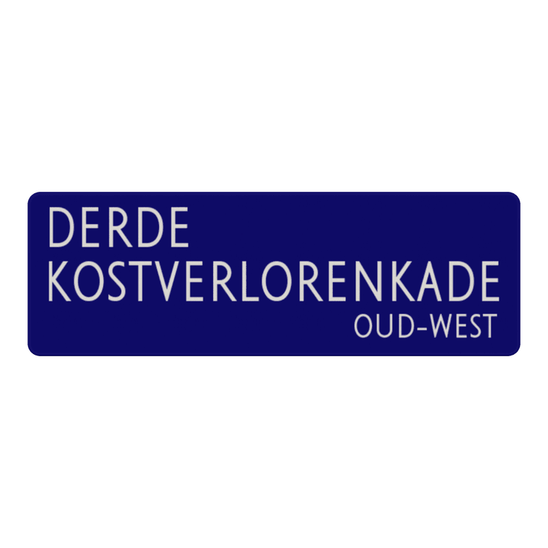 Straatnaambord aluminium DOR 900x300mm 3R - type Amsterdam