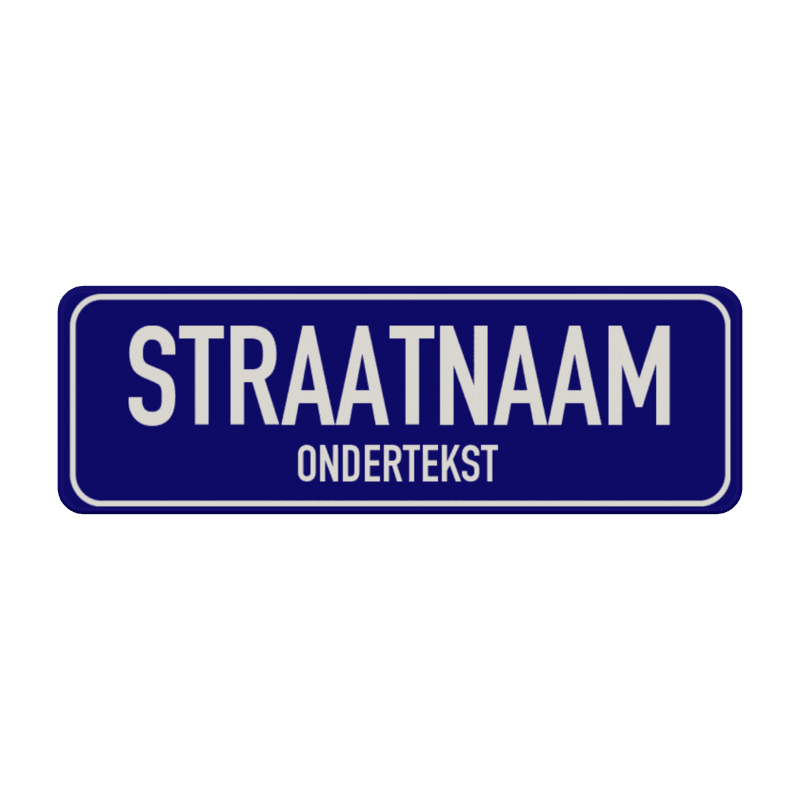 Straatnaambord aluminium DOR 600x200mm met ondertekst - type Binnenstad
