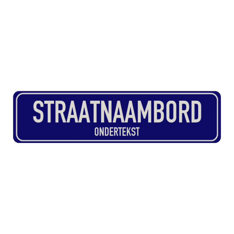 Straatnaambord aluminium DOR 800x200mm met ondertekst - type Binnenstad