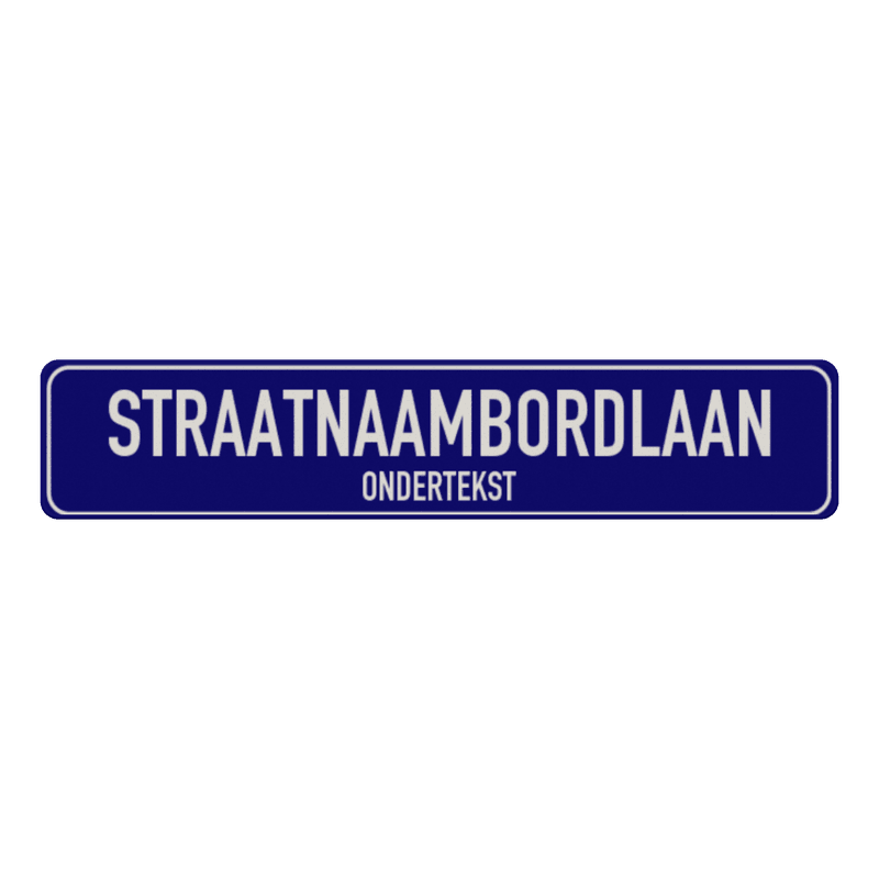 Straatnaambord aluminium DOR 1000x200mm met ondertekst - type Binnenstad