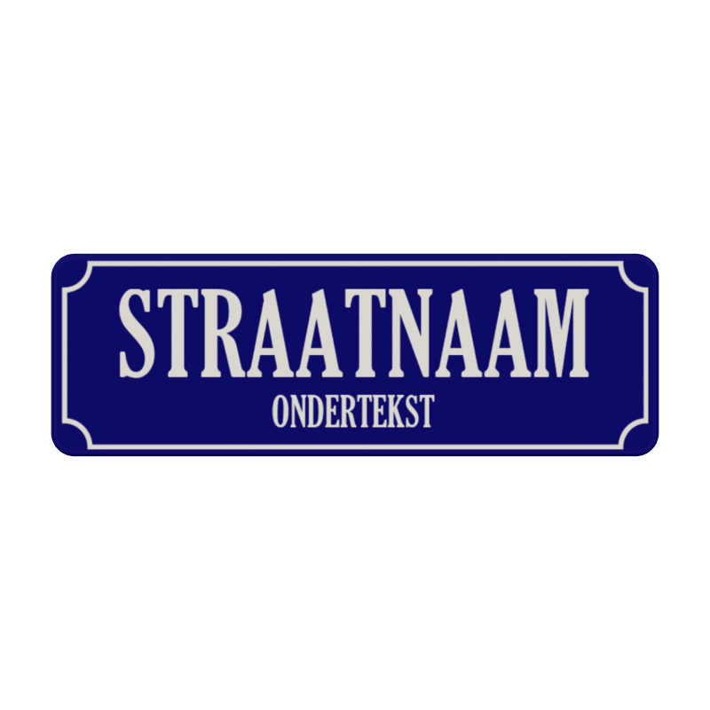 Straatnaambord aluminium DOR 600x200mm met ondertekst - type Binnenstad