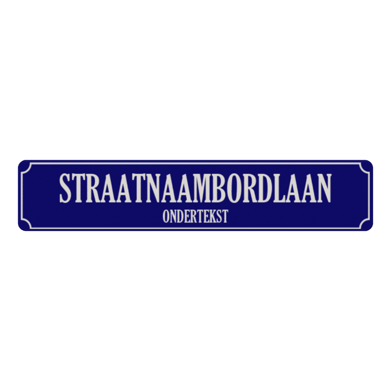 Straatnaambord aluminium DOR 1000x200mm met ondertekst - type Binnenstad