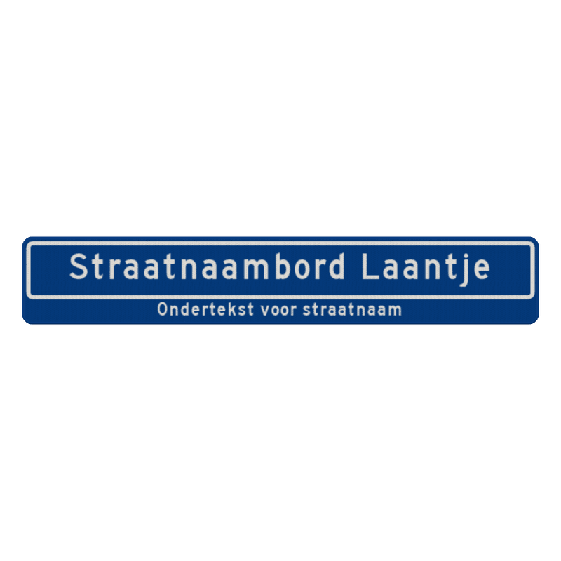 Straatnaambord 22 karakters 1180x200 mm + ondertekst NEN 1772