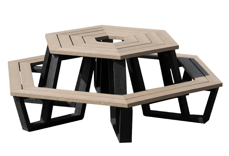 Picknicktafel rond - type Roma - Bicolor