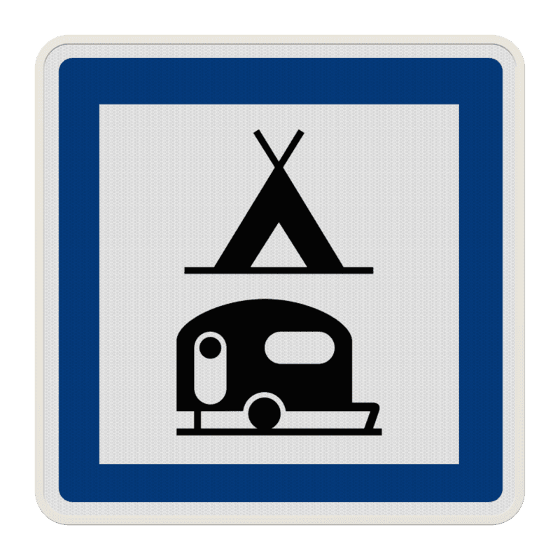 Panneau CE4c – Terrain de camping pour tentes, caravanes et autocaravanes