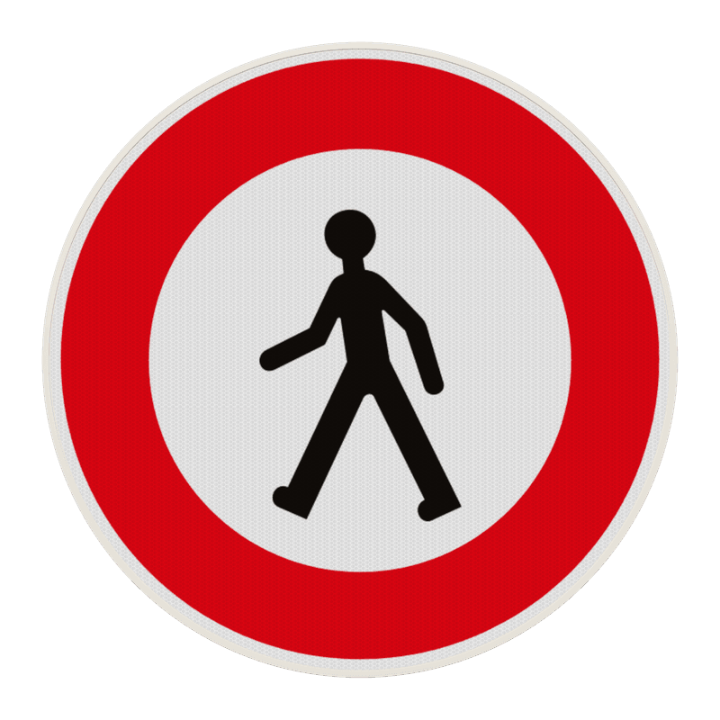 Panneau B9a – Accès interdit aux piétons