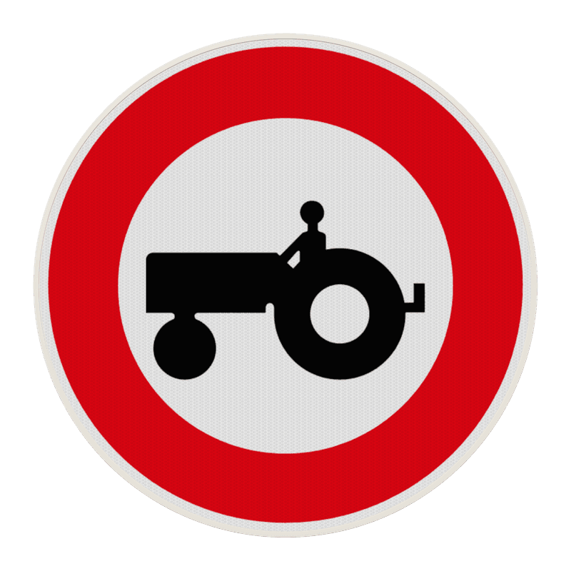 Panneau B9d – Accès interdit aux véhicules agricoles à moteur