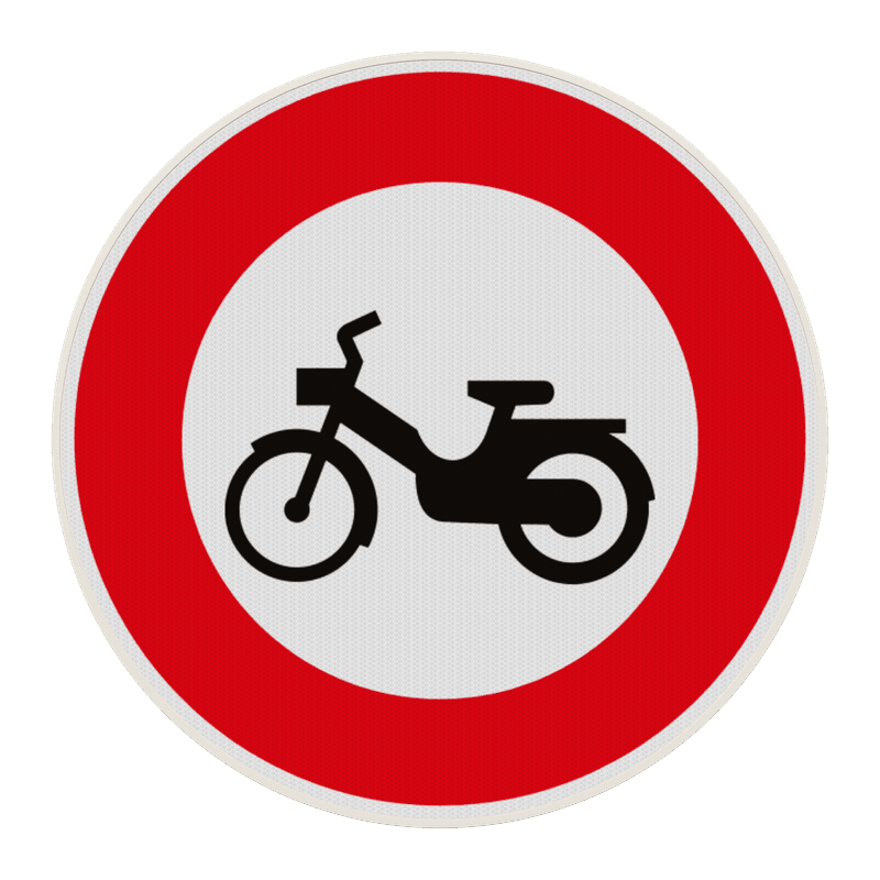 Panneau B9g – Accès interdit aux cyclomoteurs