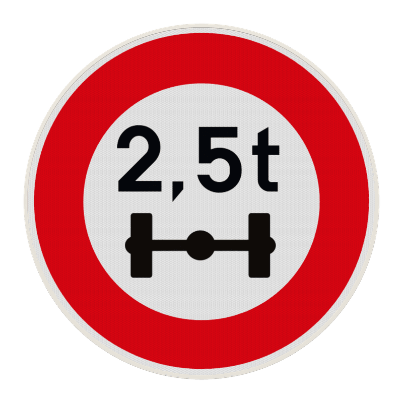 Panneau B13a – Limitation du poids par essieu