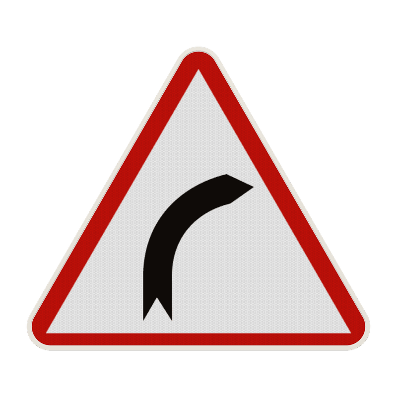 Panneau A1a – Virage dangereux à droite
