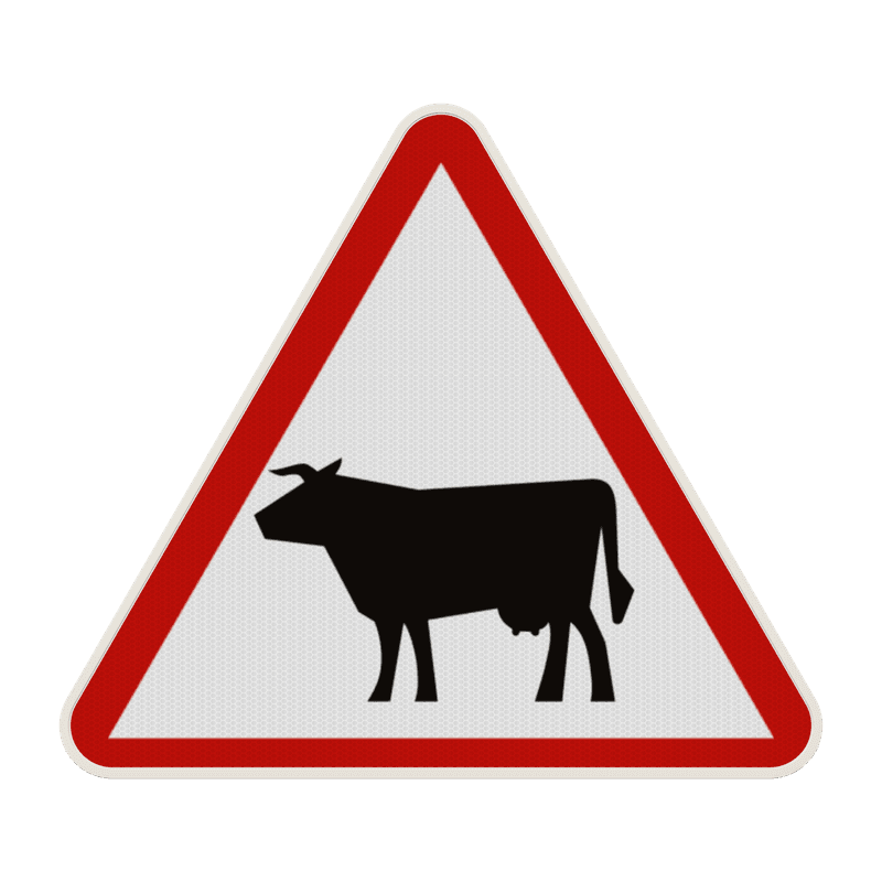 Panneau A15a1 – Passage d’animaux domestiques