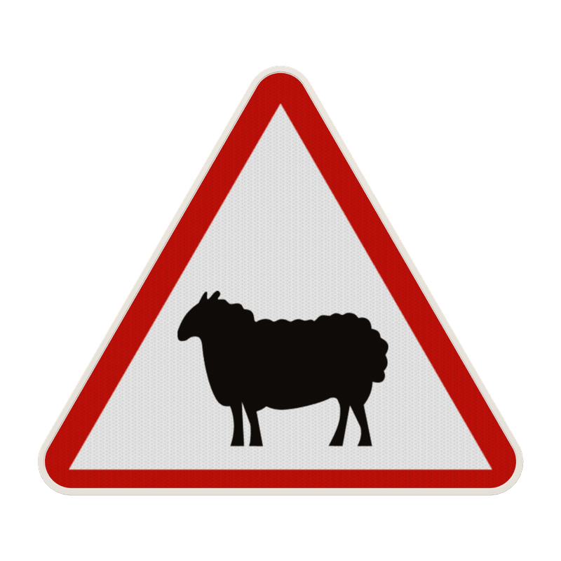 Panneau A15a2 – Passage d’animaux domestiques
