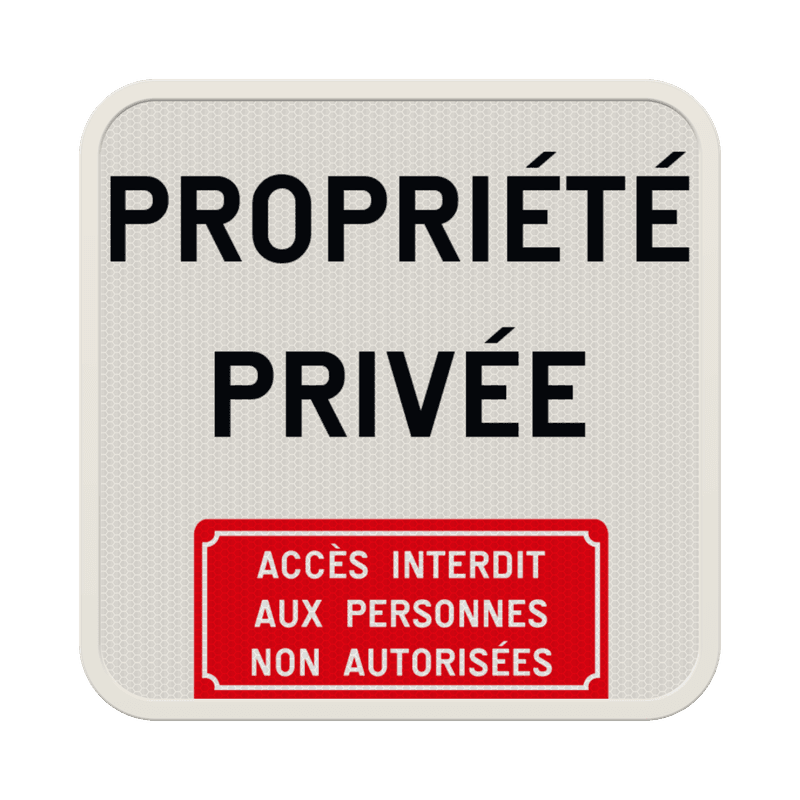 Panneau propriété privée avec texte au choix